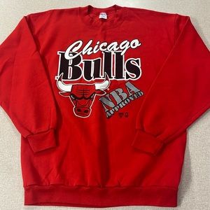 Vintage 1991 CHICAGO BULLS TRENCH USA NBA Approved Logo Sweatshirt Mens XL USA